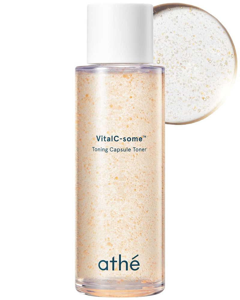 ATHE Vital C-Some Toning Capsule Toner, Vegan Vitamin C Essence for Face with Hyaluronic Acid & Ceramide, Vitality & Moisturizing for Dry & Dull Skin, Improves Tone & Textures, 4.39 fl.oz. - BeesActive Australia