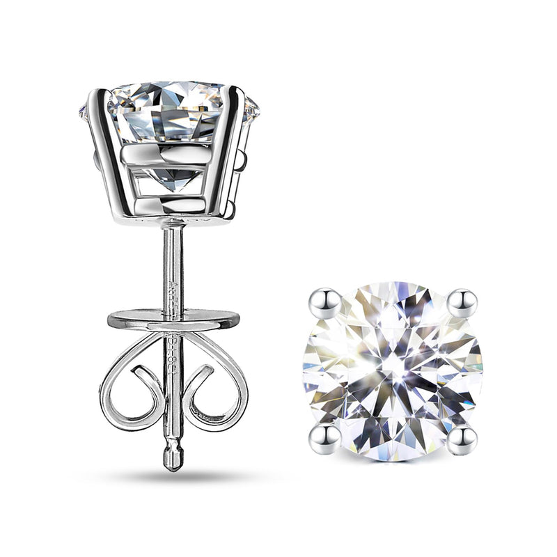 Blueeve 1-2.4ct Round Moissanite Earrings for Women Men, D Color VVS1 Clarity Lab Created Diamond Earrings 18K White Gold Vermeil Solid S925 Sterling Silver Moissanite Stud Earrings for Women Gifts 6.0mm, 1.6ct tw - BeesActive Australia