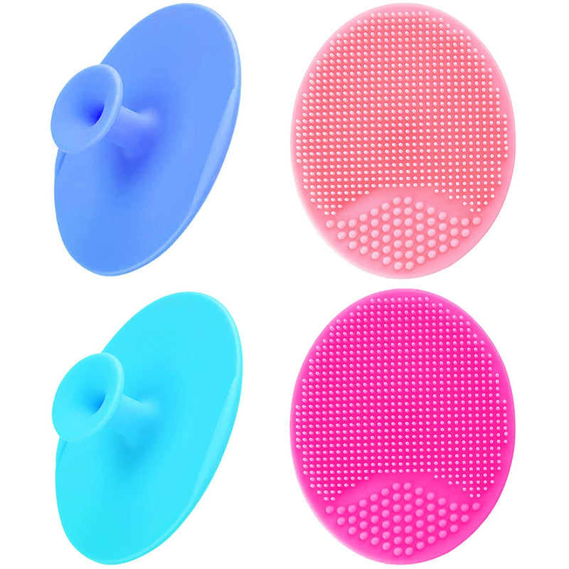 Baby Silicone Cradle Cap Brush, Baby Bath Shape Silicone Baby Cradle Cap Exfoliate and Massage Shampoo Scalp Scrubber for Hair Care and Body Care 4 Pack (Blue&Green&Pink&Red) Blue&green&pink&red - BeesActive Australia