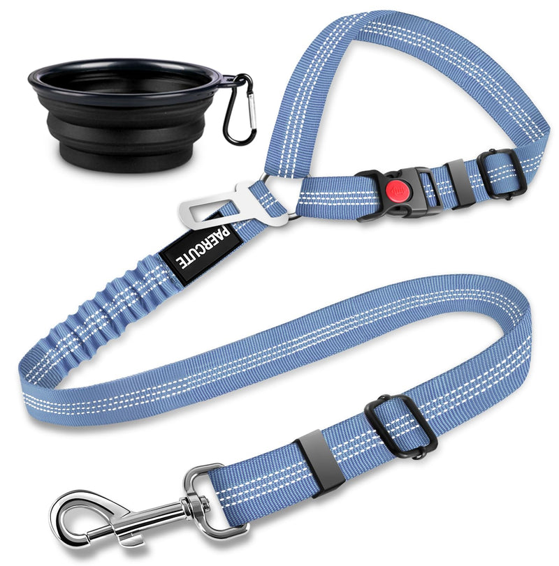 2 Piece Set Dog Seat Belt Retractable Dog Car Seatbelts Adjustable Pet Seat Belt for Vehicle Headrest Restraint Adjustable Heavy Duty & Elastic & Durable Car Harness for Dog Gray Blue - BeesActive Australia