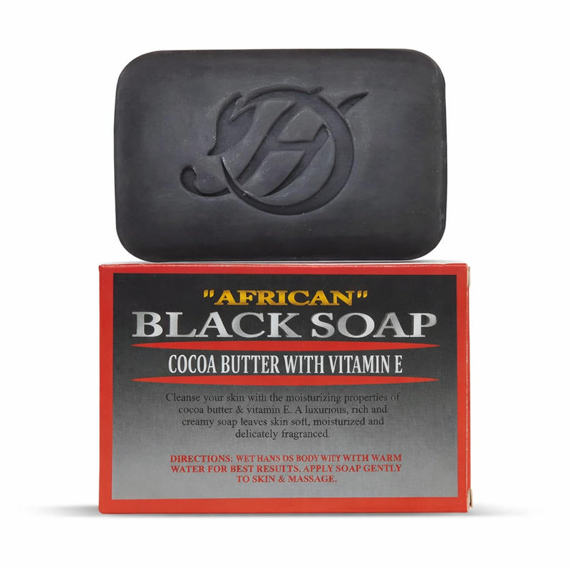 HERBOGANIC African Black with Cocoa Butter and Vitamin E Herbal Soap | Pack of 1 of 5oz soap Bar | Natural Soap Bar| Rejuvenating and Nourishing | Gentle for Men and Women African Black soap Cocoa butter Vitamin E