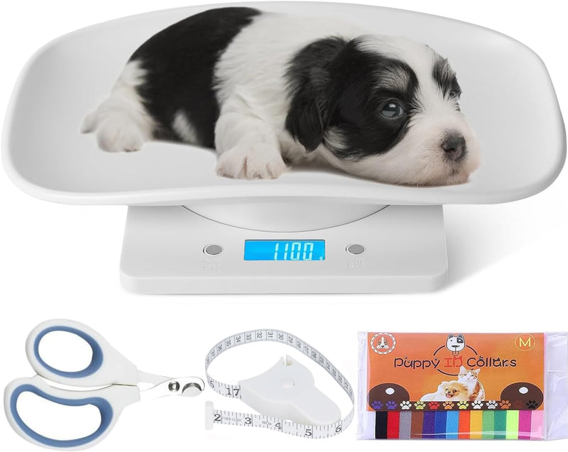 Digital Pet Scale,Puppy Scales for Weighing,Digital Small Animals Scales for Weighing,Whelping Supplies,Kitten Scale,Baby Scales for Newborn Dog Cat Crawl Pet,Capacity up to 33 lb,for New Pets Only 33lb White