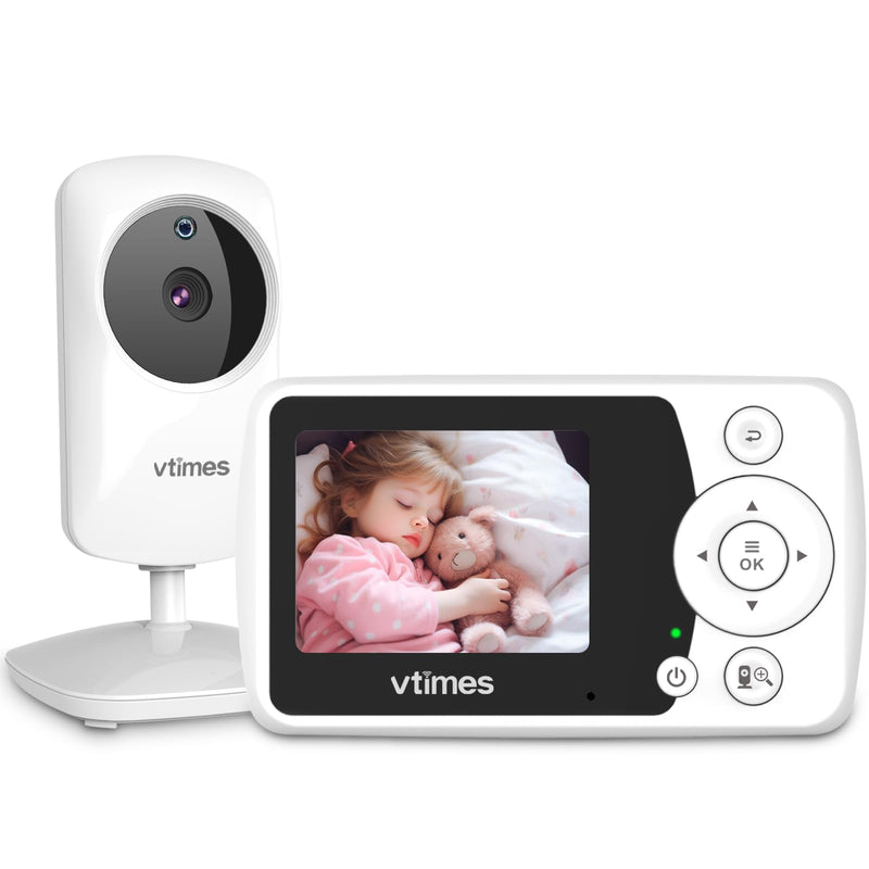 Baby Monitor with Camera and Audio, Video Baby Monitor No WiFi Night Vision, 2.4" Screen Portable Baby Camera VOX Mode Pan-Tilt-Zoom Alarm and 1000ft Range, Ideal for Baby/Elderly/Pet - BeesActive Australia