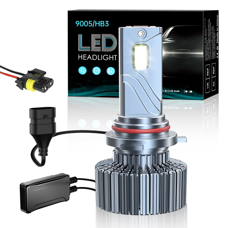 1PCS High-performance 9005/HB3 LED Bulb 85W 30000LM 1000% High brightness 6500K Cool White 1:1 Size No decoder required Dual turbo fan cooling 9005 Halogen Fog lamp replacement bulb