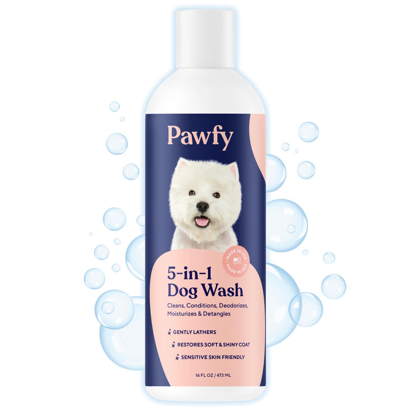 Pawfy 5-in-1 Dog Shampoo & Conditioner | Oatmeal & Aloe | Natural, Vet Reviewed Formulation | Itch Relief | Softness | Whiteness - BeesActive Australia