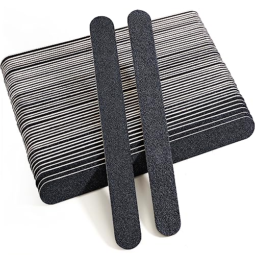 Canvalite Nail File Large Emery Boards for Nails 100/180 Grit Nail Files for Natural Nails Manicure Pedicure Tool for Home and Salon Use 50PCS, Black 50.0