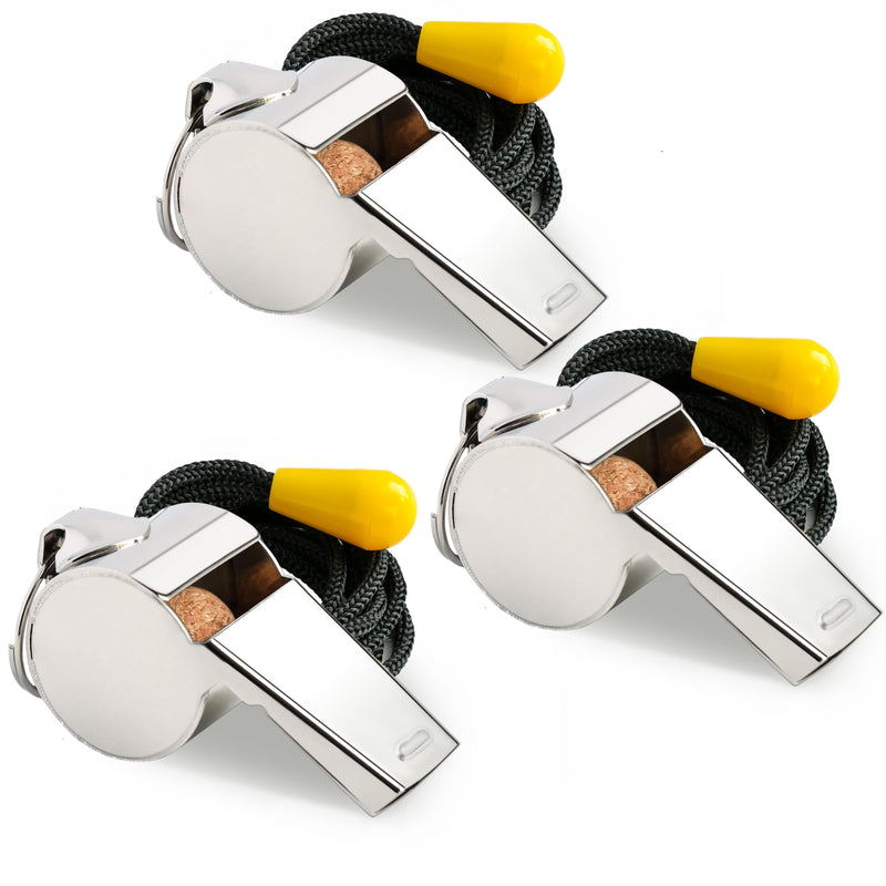 Xgunion Whistle 3 Pack Metal Coach Referee Sports Whistles with Lanyard Coach Whistles for Adults Loud Crisp Sound Whistle for Coaches Referees Teachers Officials Adults and Kids - BeesActive Australia