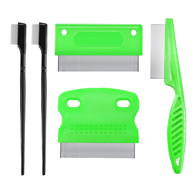 5 Pieces Pet Dog Eye Combs Tear Stain Remover Combs Pet Grooming Comb,Pet Lice Comb Remove Fleas and Flea Eggs Pet Comb for Removal Dandruff, Hair Stain,for Small Pet Cat Dogs Removing Crust and Mucus Greem - BeesActive Australia