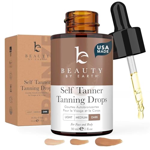 Self Tanning Drops for Face - USA Made with Organic & Natural Ingredients 1 Fl Oz (Pack of 1) Dark