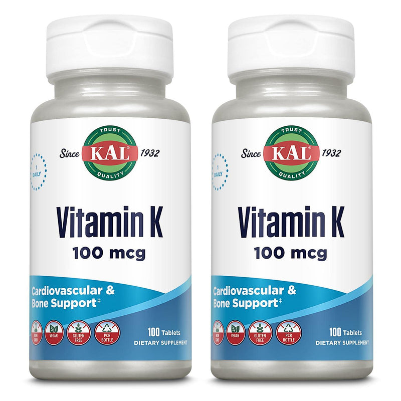 KAL 100 Mcg K1 Tablets, 100 Count | Pack of 2 - BeesActive Australia