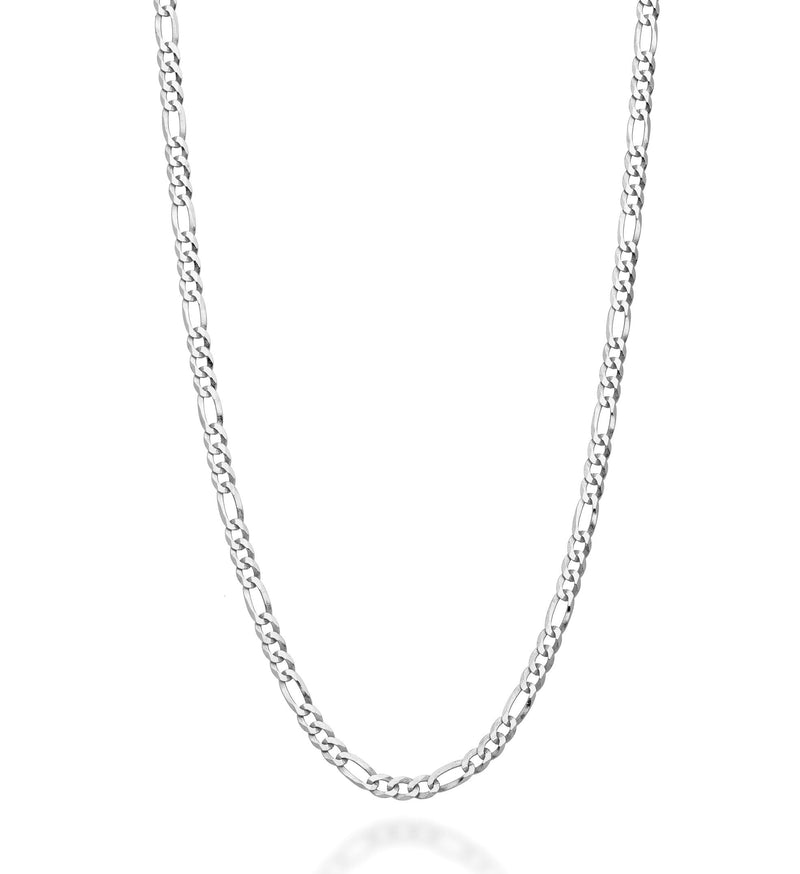 Miabella 925 Sterling Silver Italian 3mm Diamond-Cut Figaro Link Chain Necklace for Women Men, Made in Italy Length 30 Inches - BeesActive Australia