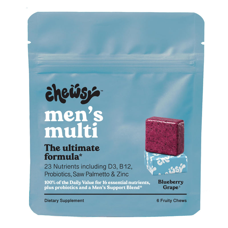 Chewsy - Men's Multivitamin Chews - Immune and Energy Support, Vitamin A, B12, C, D3, E, Probiotics, Saw Palmetto, Zinc - 6-Day Supply Men's Multi 6 Count (Pack of 1)