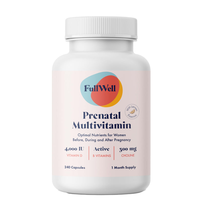 FullWell Women's Prenatal Multivitamin, 240 Count (30 Servings) Lemon 240 Count (Pack of 1)