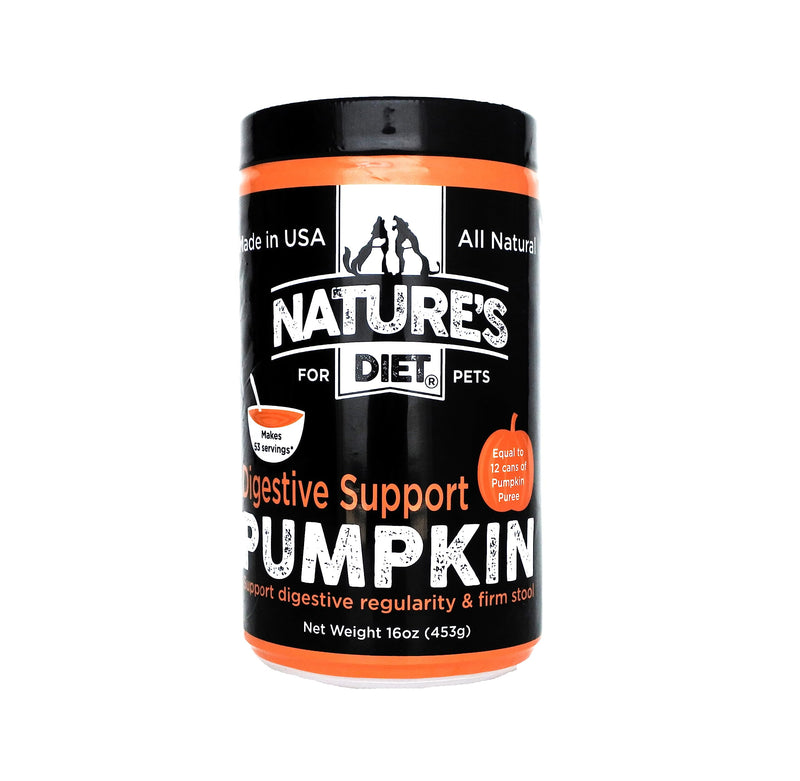 Nature's Diet Pet Dried Pumpkin Powder Digestive Support Natural Fiber for Firm Stool, Regularity (16 oz = 53 Servings) - PawsPlanet Australia