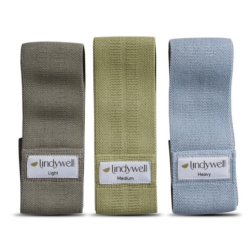 Lindywell Fabric & Exercise Bands for Women & Men - Resistance Bands for Working Out, Including Glute Activation, Strength Training, Physical Therapy - Durable, Non-Slip & Perfect for Home Or Gym Use Fabric Band Set