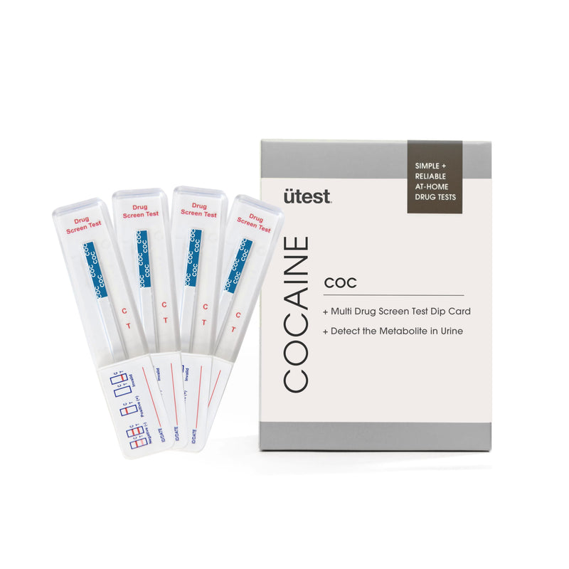 COC 150 ng/mL (4 Pack) Home Drug Testing Strips - Easy-to-use, Low Detection Cocaine Test Kit, Single Use
