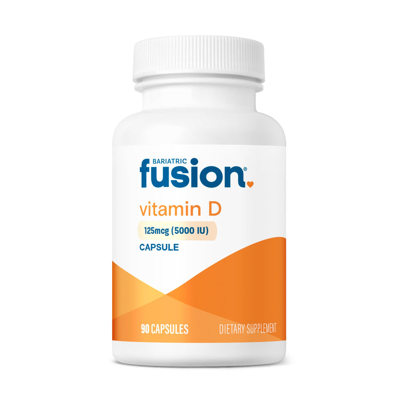 Bariatric Fusion Vitamin D3 5000 IU | Easy to Swallow Bariatric Vitamin D Capsule| One Per Day | Support Bone Strength and Calcium Absorption* | Post Bariatric Surgery | 90 Capsules Unflavored