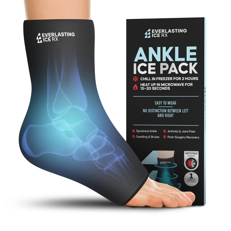 Ankle Compression Sleeve for Achilles Tendonitis Relief, Ankle Ice Pack Wrap, Foot Brace Sprained Ankle Support for Women and Men, Freeze Cold Packs for Plantar Fasciitis S-M - BeesActive Australia