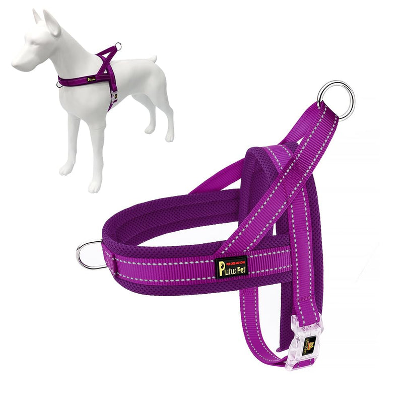 Plutus Pet No Pull Dog Harness with Breathable Mesh Padded, Adjustable Reflective Escape Proof Dog Harness, Quick Fit Dog Vest Harness for Small Medium Large Dogs(S, Purple) S: chest 17"-19.7" - BeesActive Australia