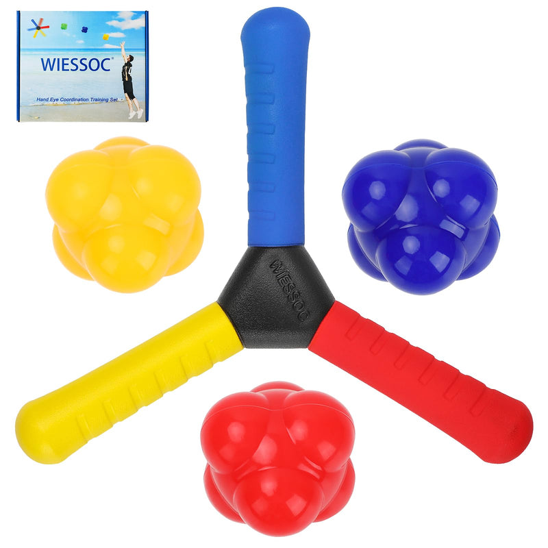 Hand Eye Coordination Training & Reaction Speed Training Tool | Reaction Catch Trainer – Improve Reflex, Agility, and Focus for Sports, Exercise, and Fun for All Ages Reaction Trainer & 3PCS Balls