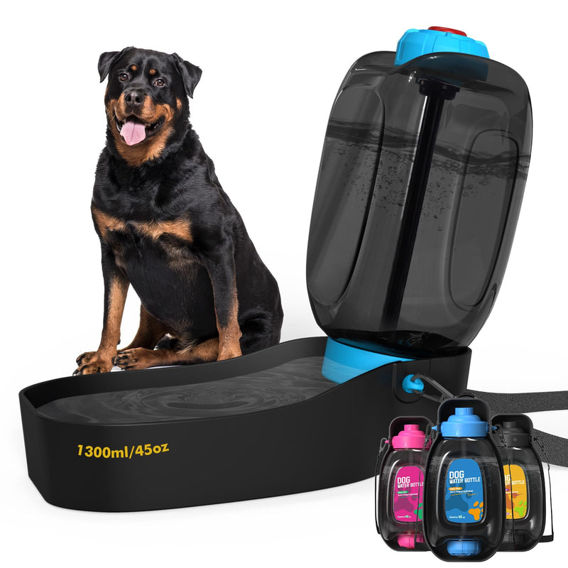 45oz Dog Water Dispenser, Portable Dog Water Bottles, Travel Dog Water Bowl for Dog Park, Patented, Leak-Proof Dog Water Bowl Dispenser, Dog Beach Camping Accessories, Water Bottle for Dogs, BPA Free BLUE - BeesActive Australia