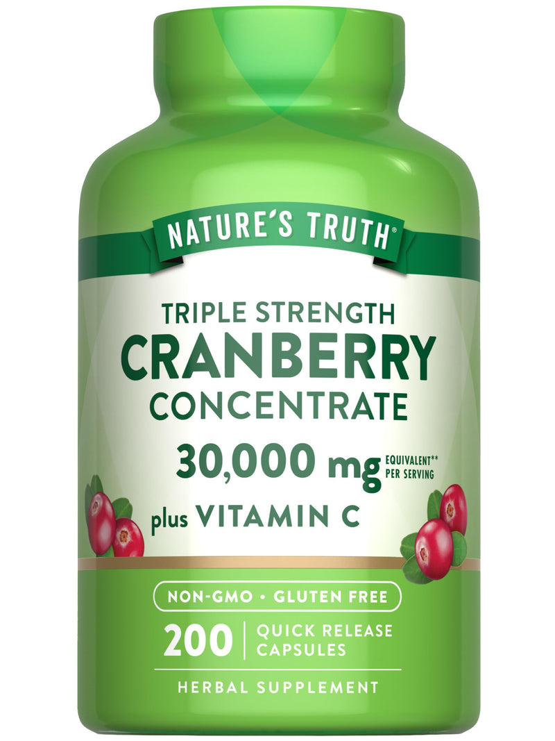 Nature's Truth Cranberry Concentrate Pills | Plus Vitamin C | 200 Quick Release Capsules | Non-GMO & Gluten Free Supplement
