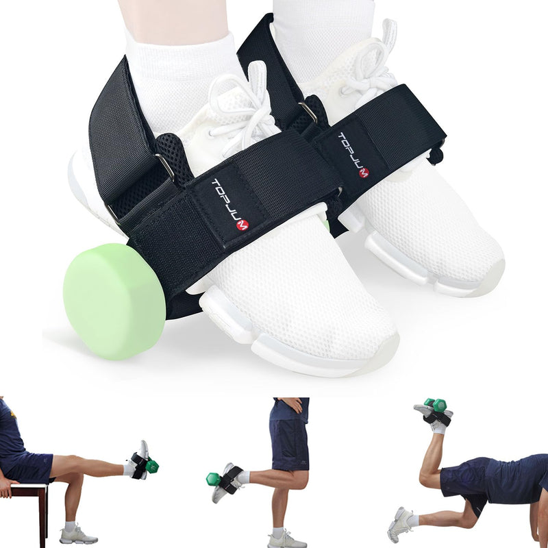 Dumbbell Foot Attachment, Tibialis Trainer, Adjustable Ankle Weights, Ankle Straps for Weight Lifting, Leg Workouts at Home for Hip Flexors, Shin Splint, Hamstring Curls, Leg extensions Black - Pair - BeesActive Australia