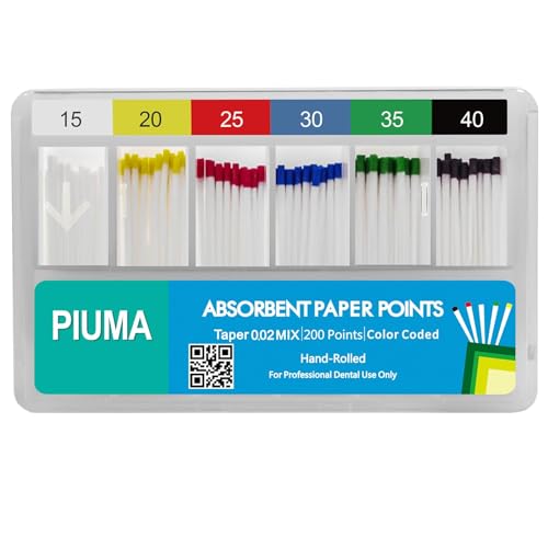 200 Pcs Dental Absorbent Paper Points 0.02 Taper by Vastmed | Dental Endodontic Special Taper - Size Mixed 200