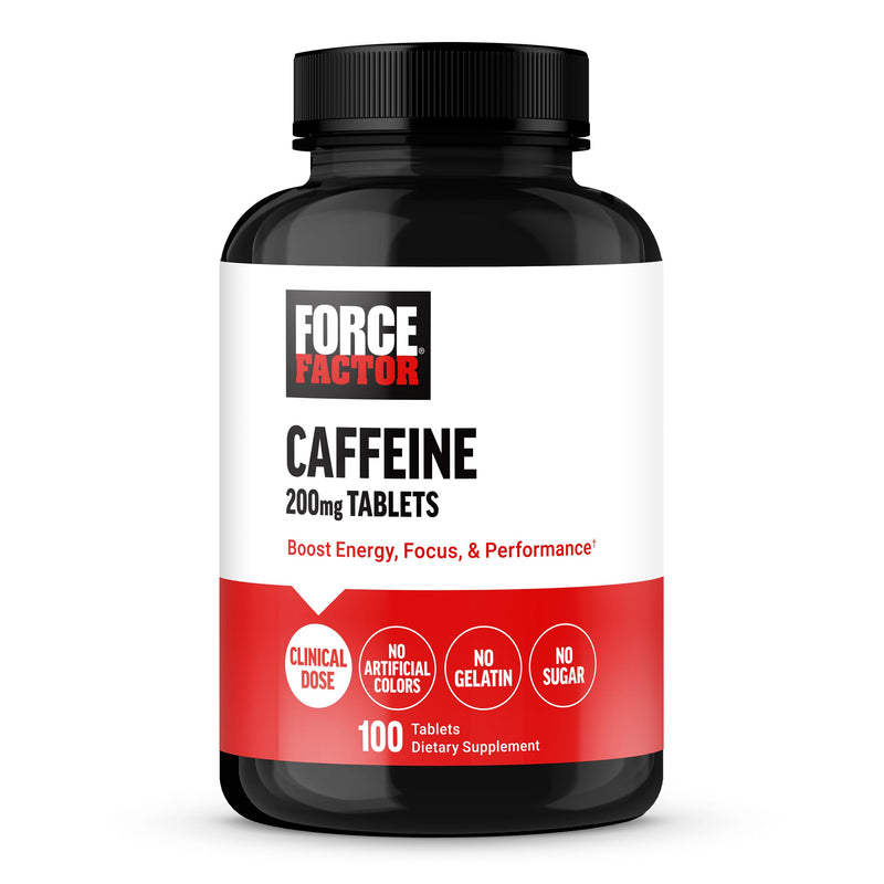 Force Factor Caffeine Pills 200mg, Caffeine Tablets to Boost Energy, Focus, Strength, and Performance, Premium Quality Caffeine Pills and Energy Supplement, 100 Tablets - BeesActive Australia