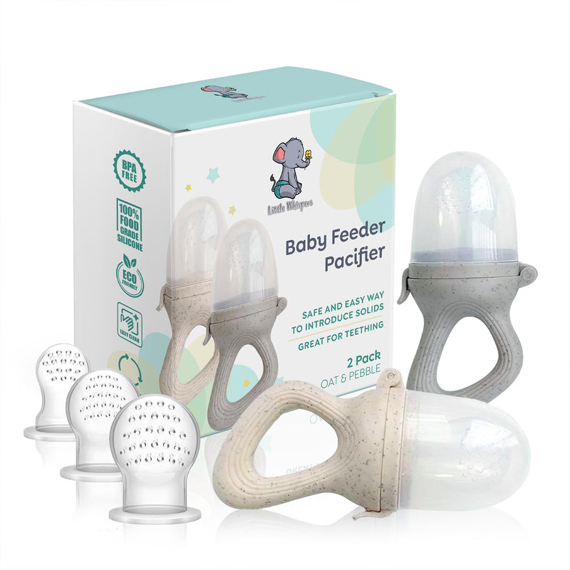 LittleWhispers Baby Fruit & Food Feeder Pacifier - Infant Feeding Teether - 2 Piece - BeesActive Australia