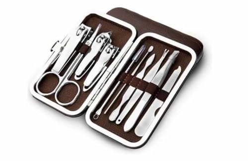 10 in 1 Stainless Steel Manicure Pedicure Kit Nail Care Tools Set for Men Women