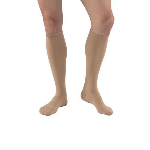 JOBST Relief 20-30 mmHg Compression Stockings, Knee High, Closed Toe | Compression Socks for Women/ Men for Tired, Aching or Swollen Legs Beige X-Large Regular