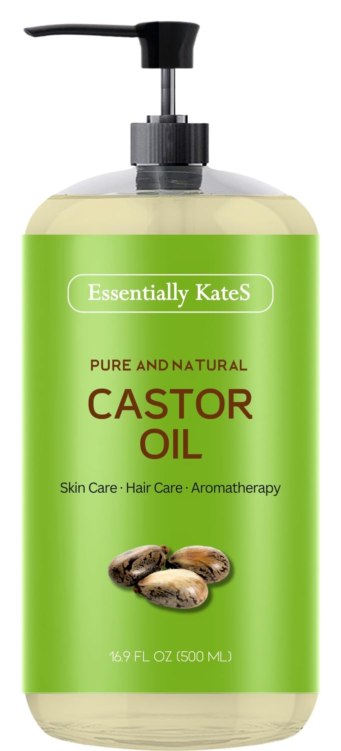 Essentially KateS Castor Oil 16.9 Fl Oz - 100% Pure and Natural and Cold Pressed 16.90 Fl Oz (Pack of 1) - BeesActive Australia