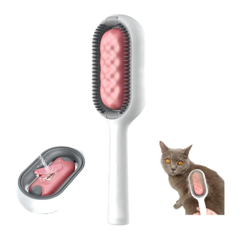 New multifunction Water Infused Gravity Cleaning Pet Hair Brush. Can be used with daily cleaning fluid better care for your pets, universal version for cats and dogs 3in1 back hair removl (pink) pink - BeesActive Australia