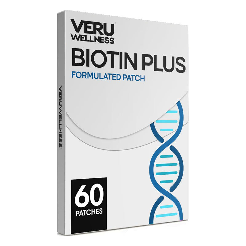 Veru Wellness Biotin Plus Daily Patch - Vitamin B7 Formula, 60 Count | Easy To Apply