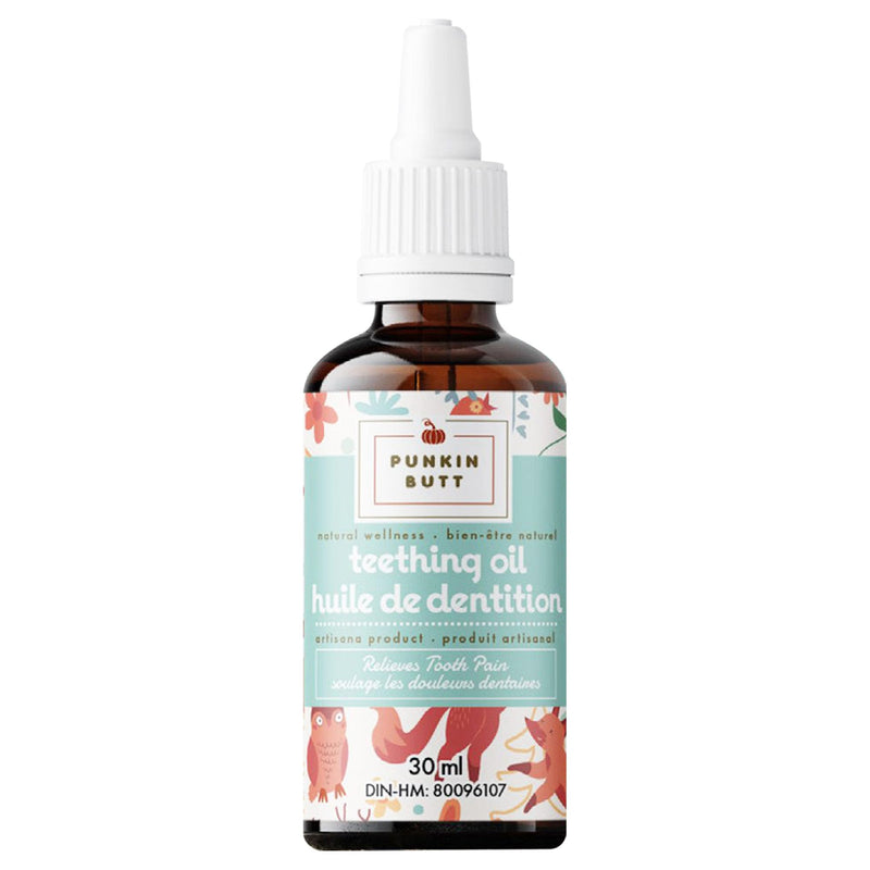 Punkin Butt Teething Oil for Babies, Infused with Chamomilla, Phytolacca & Rheum, Plant-Based Formula, Homeopathic Natural Teething Relief for Babies, 1oz Bottle Original