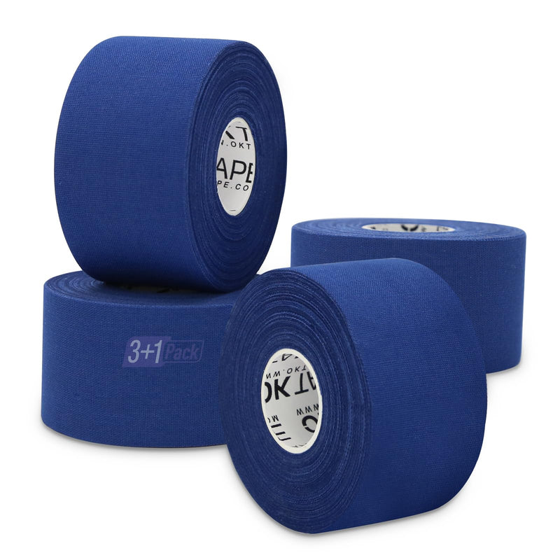 OK TAPE 4-Pack Athletic Sports Tape | Very Strong Easy Tear No Sticky Residue | Perfect Tape for Athlete & Medical Trainers (1.5in X 35ft) Blue 4 Rolls-Blue - BeesActive Australia