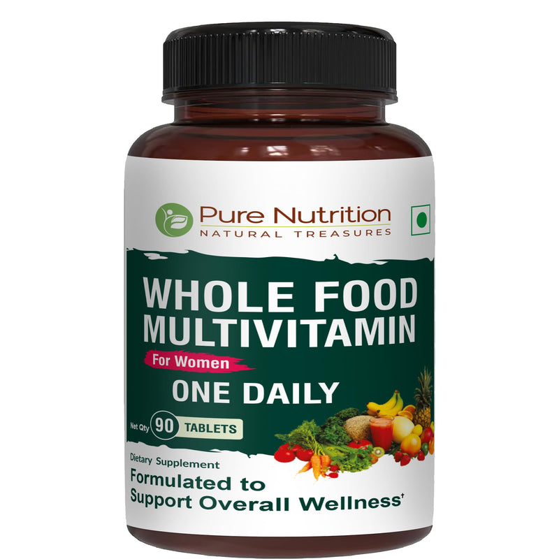 Pure Nutrition Whole Food Multivitamin for Women | 90 Tabs | One-A-Day | 100% RDA | 24 Natural Vitamins and Minerals | All Natural Plant Based Women's Multivitamin | 3 Months Supply 90 Count (Pack of 1)