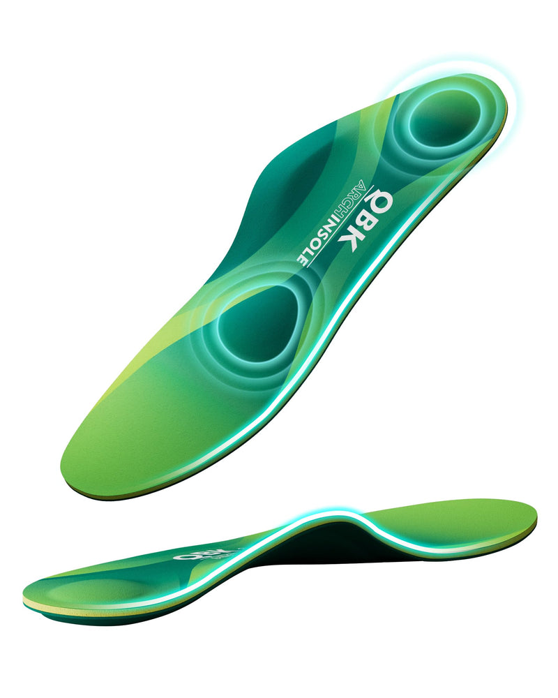 Orthotic Insoles for Plantar Fasciitis, QBK Memory Foam Insoles, Supportive Relief for Achilles Tendonitis, Flat Feet, Bunions, Shin Splints, Foot Pain XXS Green XXS: ( Women 4.5 - 5 ) - BeesActive Australia