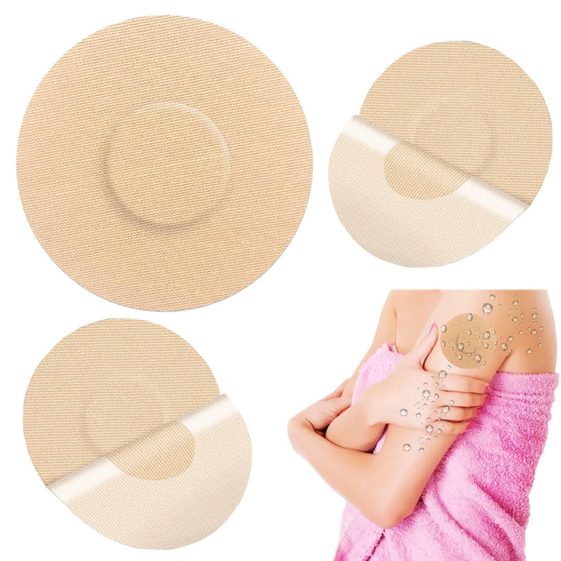 Cookayler 50 Pack Waterproof Sensor Covers for Freestyle Libre 2/3,CGM Adhesive Patches Without Glue in The Center,Pre-Cut Tape for Continuous Glucose Monitor Protection (Tan) Tan - BeesActive Australia