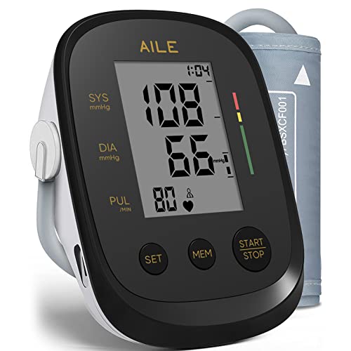AILE FDA Cleared Blood Pressure Monitor - Home Monitoring 2x99 Memory Track Black