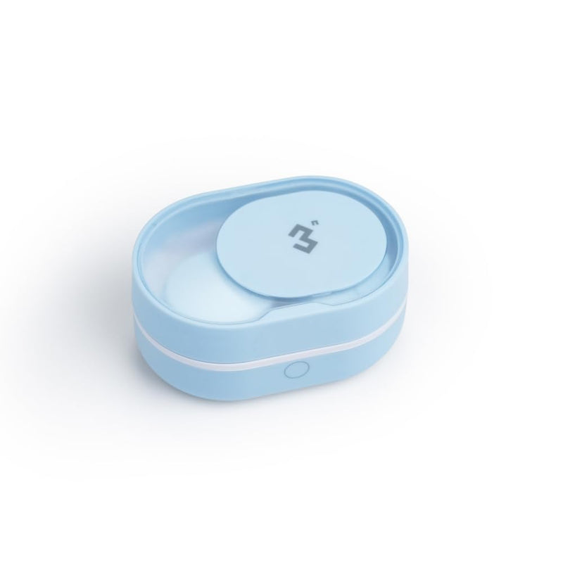 Soft Contact Lens Cleaner with Advanced Electrophoresis Technology, ReO2 Mini Pro, with Mirror and Tweezer (Blue) Blue