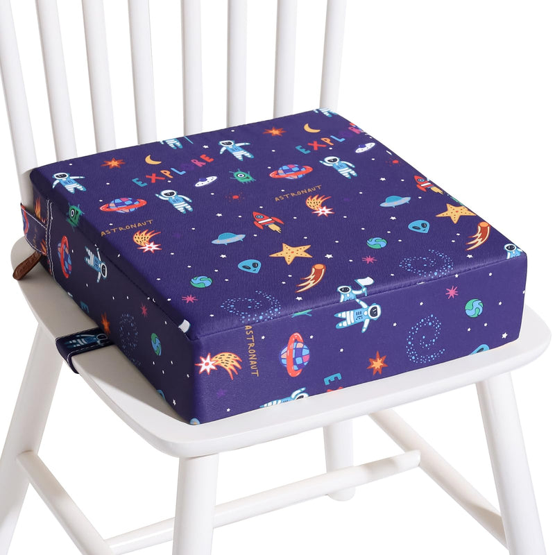 Toddler Booster Seat for Dining Table, Stronger Support Booster Seat for Table Washable 2 Safer Straps Non-Slip Bottom Portable Booster Seat for Kids Child Baby Increasing Cushion for Travel Home Blue-Astronaut - BeesActive Australia