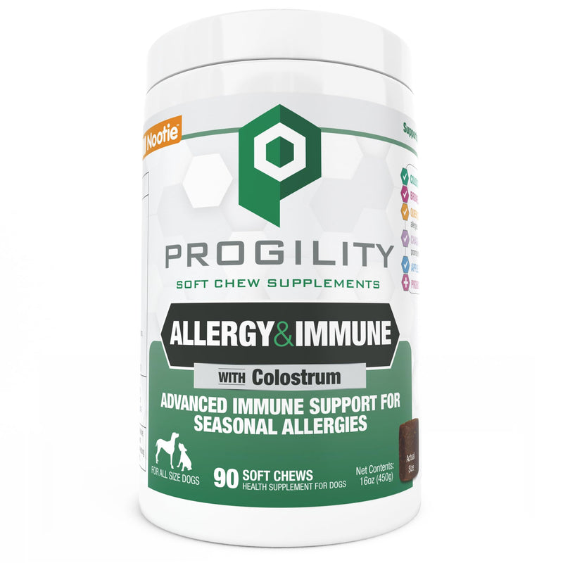 Nootie Progility Allergy & Immune Supplement, Seasonal Allergies Advanced Immune Support Supplement for Dogs, 90 Soft Chews per Container Allergy Relief Chews (30 lbs and Over) - PawsPlanet Australia
