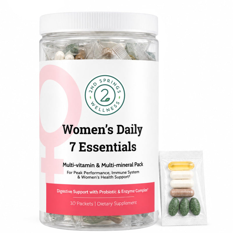 Daily 7 Essentials Women's Vitamin Pack | Complete Multivitamin Packet, Energy & Metabolism Support, Immune System Support, Female Health Support Women's 7 Pack