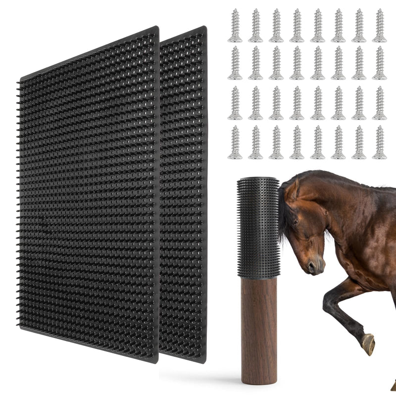 Horse Scratching Post Pad,Equine & Bovine Scratcher Panels, Soft Touch Itch Relief Pad for Small Farm Animal Goat Sheep Cow Pig-2 Pack Medium - BeesActive Australia