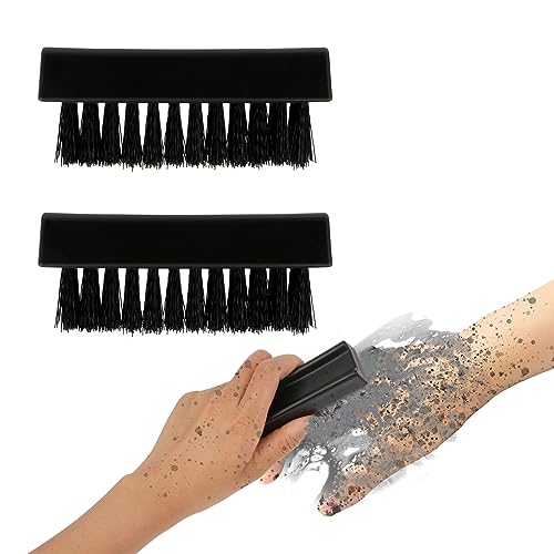 Amaxiu 2 Pack Hand Nail Brush for Cleaning Fingernails, Durable Nylon Firm Stiff Bristles Nail Scrubber Brushes for Men Mechanics Gardeners Scrubbing under Fingers Foot Toes Nails Scrub Brush Black