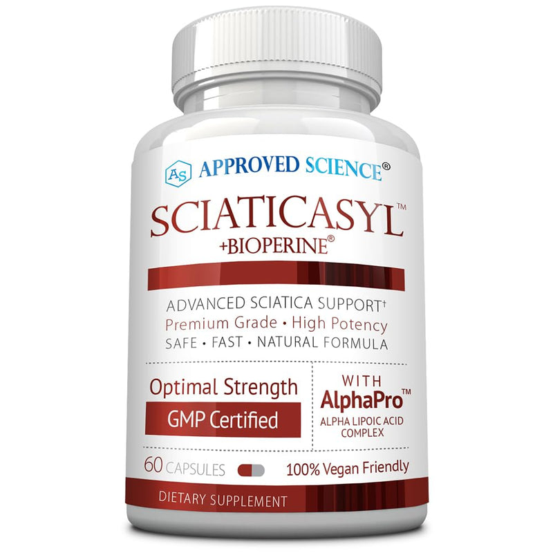 Approved Science Sciaticasyl - Optimal Sciatic Nerve Support - B Vitamins, Magnesium, Alpha-Lipoic Acid, BioPerine - Vegan - 60 Capsules 60 Count (Pack of 1)