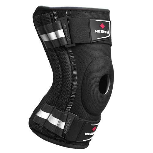 NEENCA Professional Knee Brace for Knee Pain, Knee Support with Side Spring Stabilizers, Stability and Support for Arthritis, Meniscus Tear, ACL,PCL, Runner, Sports, Knee Pain Relief X-Large Black