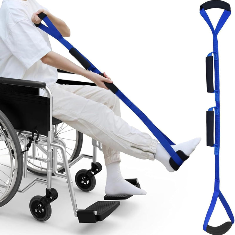 42 Inch Leg Lifter, Leg Lifter After Hip Replacement, Leg Lifter for After Knee Surgery, Leg Lifter Strap Rigid with Multi Loops, Leg Lifters Getting Legs in and Out of Bed, Car, Couch, Wheelchair Blue - BeesActive Australia